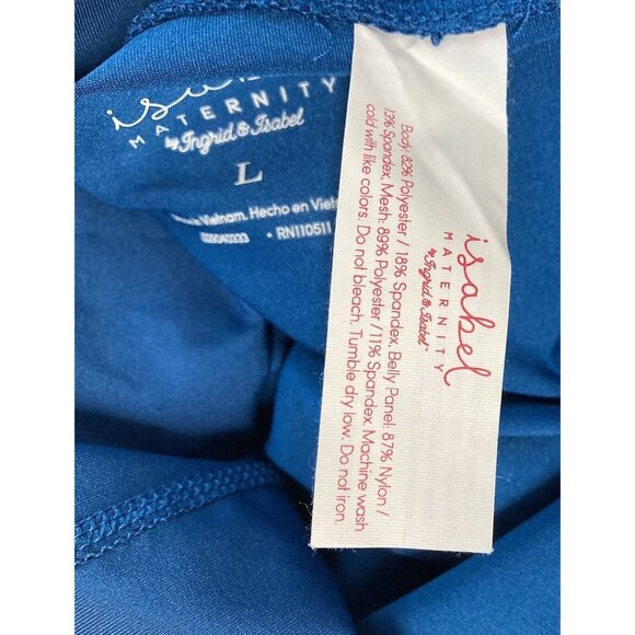 Isabel Maternity Large Leggings Crossover Panel Capri Teal Stretch Women New B80 - Picture 9 of 9
